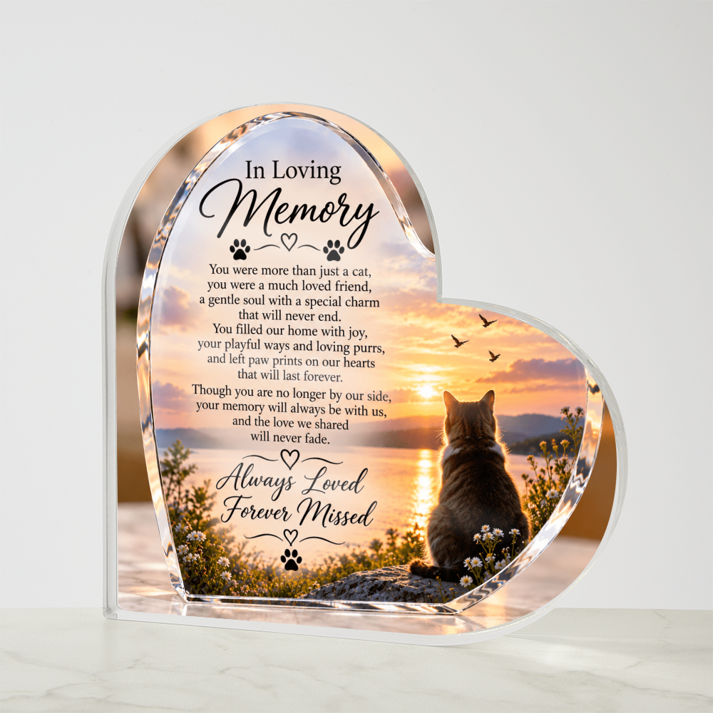 Cat Memorial Acrylic Plaque – Personalised In Loving Memory Pet Tribute