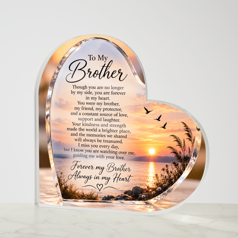 Brother Memorial Heart-Shaped Plaque – In Loving Memory Tribute