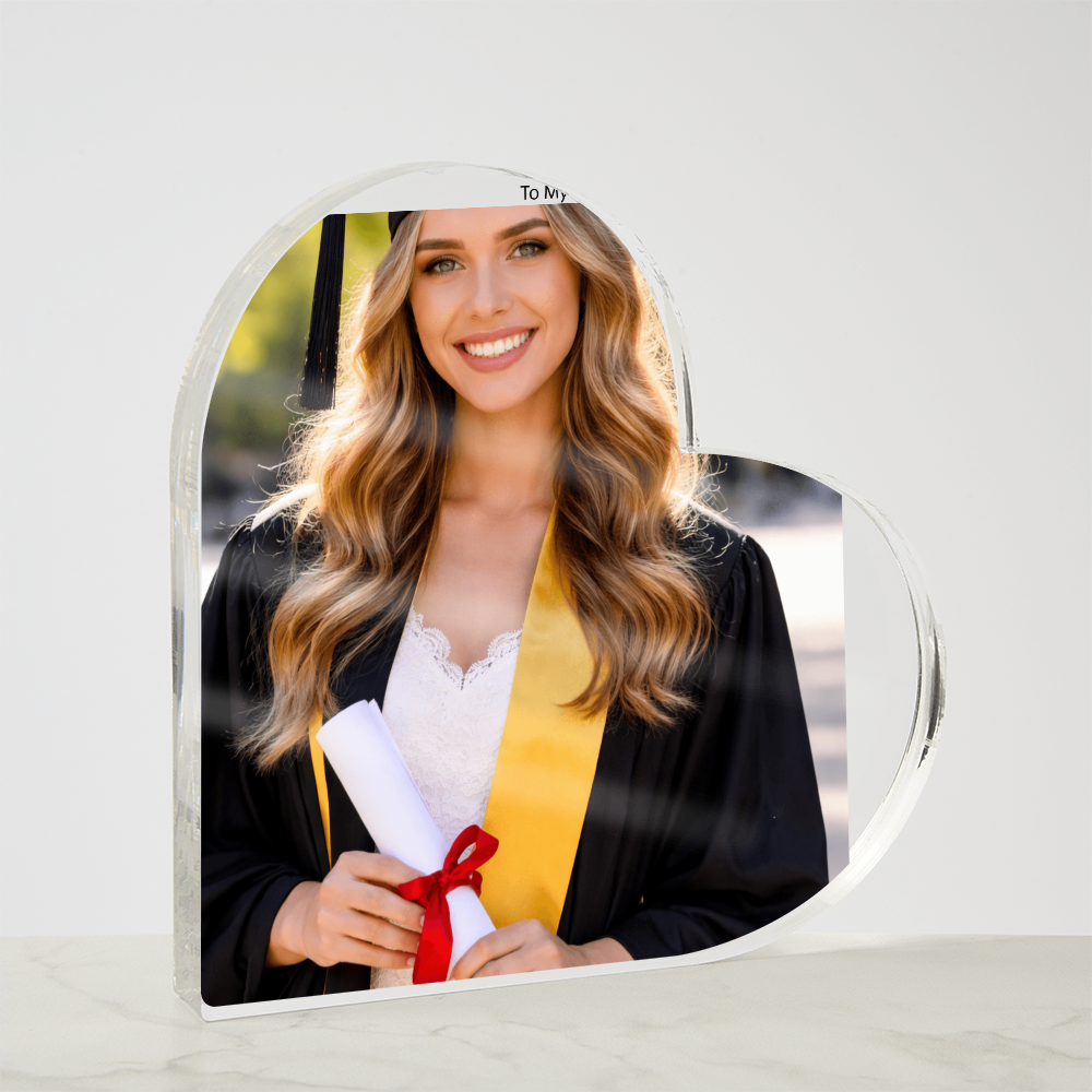 Photo Custom Acrylic Heart Block for Daughter's Sons Graduation – Unique Gift