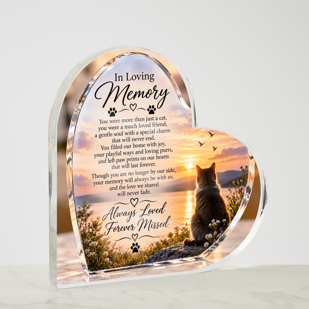 Cat Memorial Acrylic Plaque – Personalised In Loving Memory Pet Tribute
