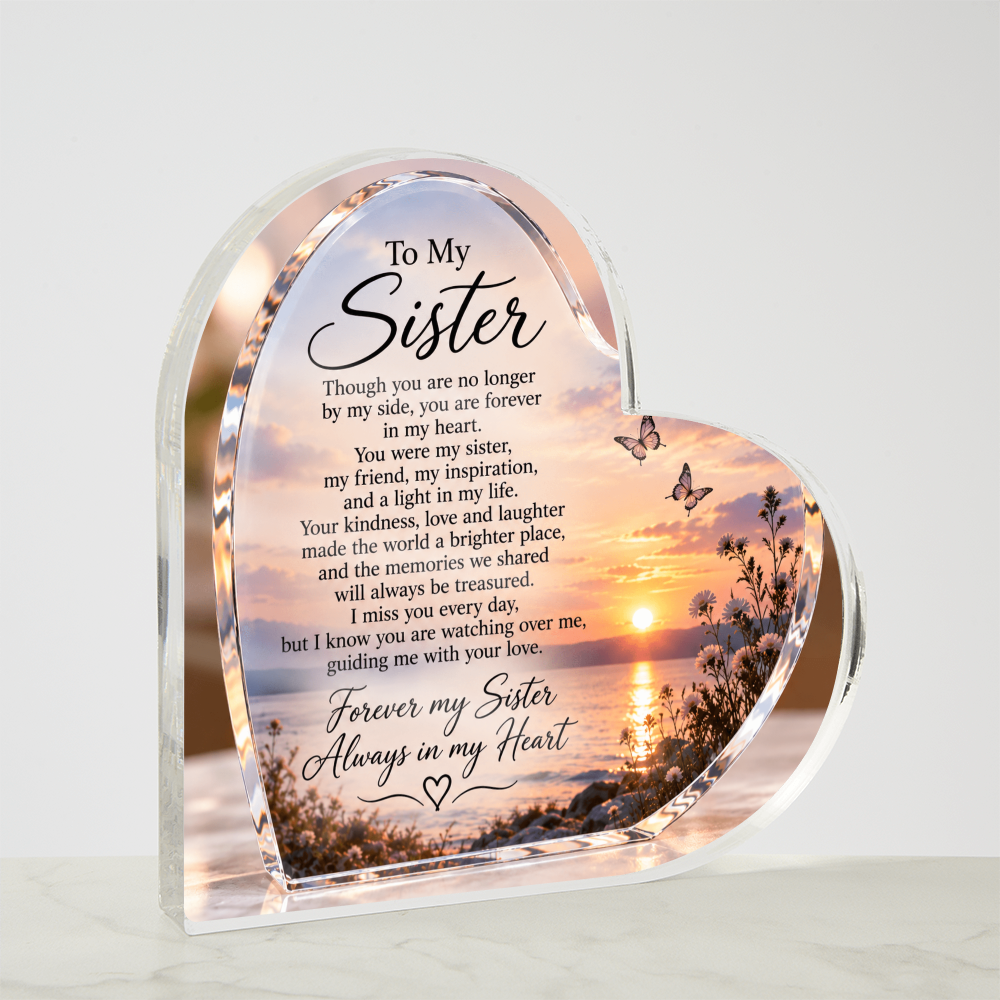 Sister Memorial Heart-Shaped Plaque – In Loving Memory Tribute