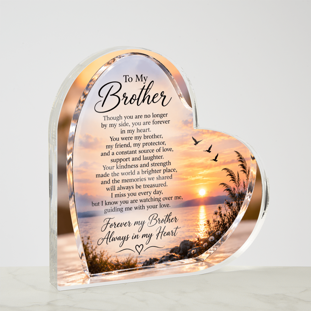 Brother Memorial Heart-Shaped Plaque – In Loving Memory Tribute
