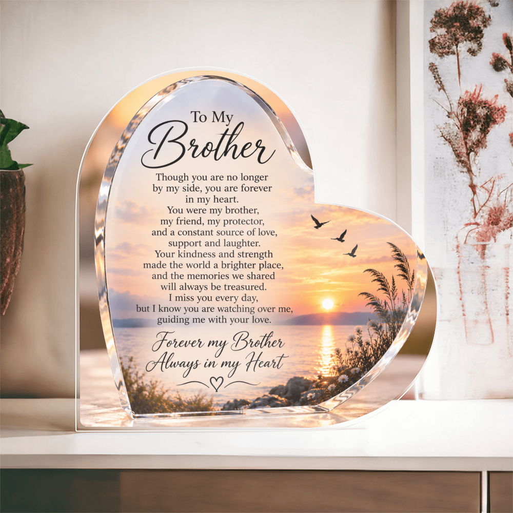 Brother Memorial Heart-Shaped Plaque – In Loving Memory Tribute