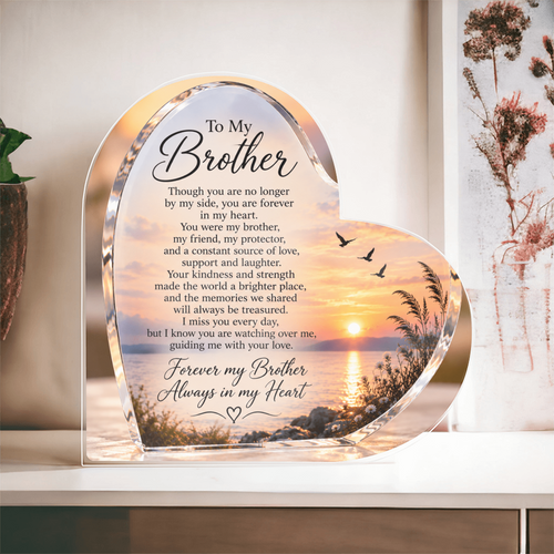 Brother Memorial Heart-Shaped Plaque – In Loving Memory Tribute