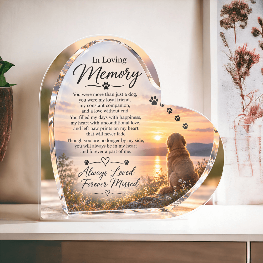 Dog Memorial Acrylic Plaque – Personalised In Loving Memory Pet Tribute