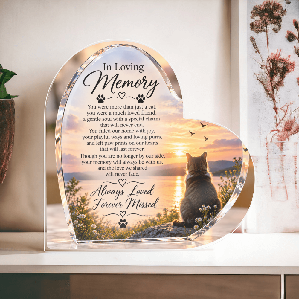 Cat Memorial Acrylic Plaque – Personalised In Loving Memory Pet Tribute