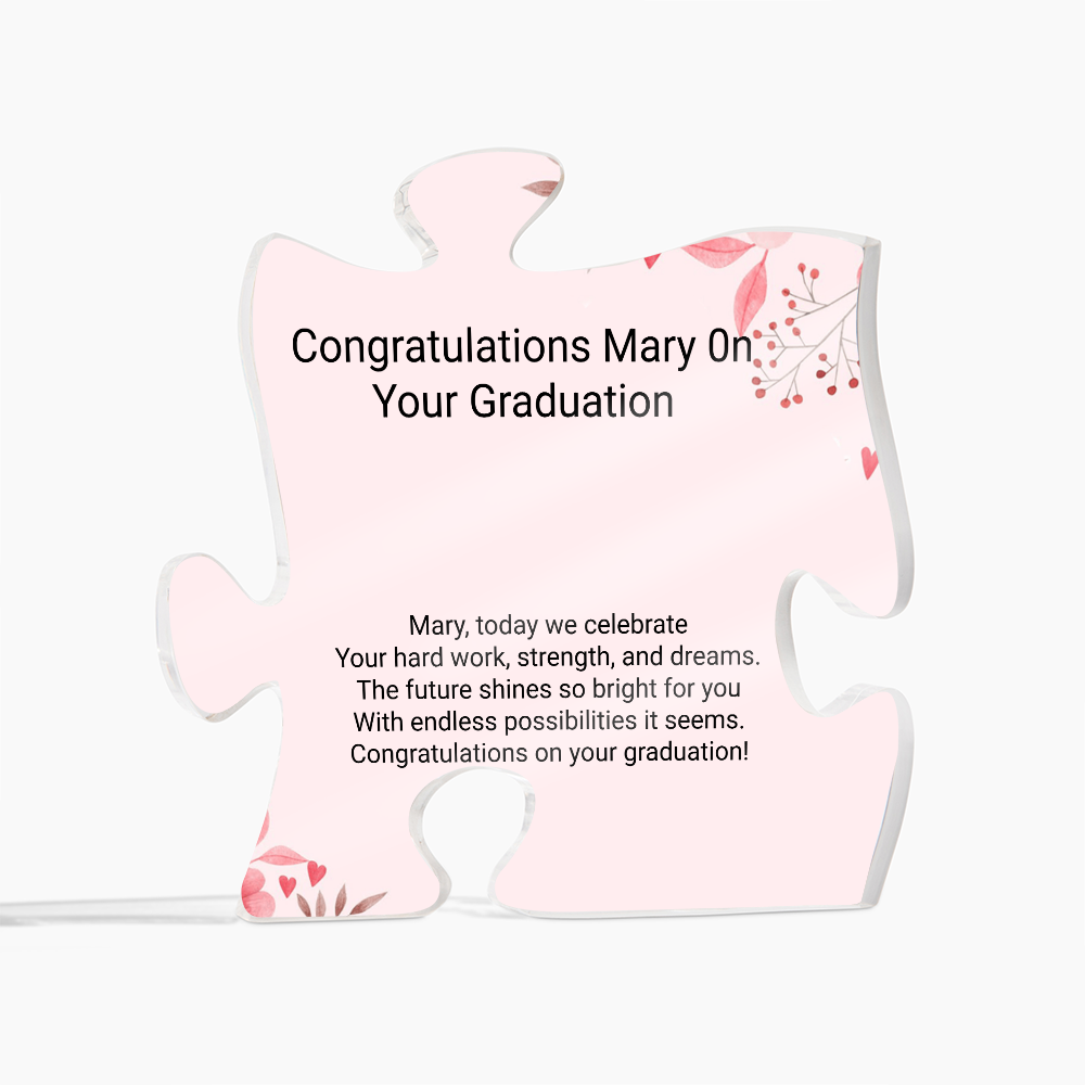 Personalized Graduation Acrylic Puzzle Plaque – Unique Class of 2026 Gift