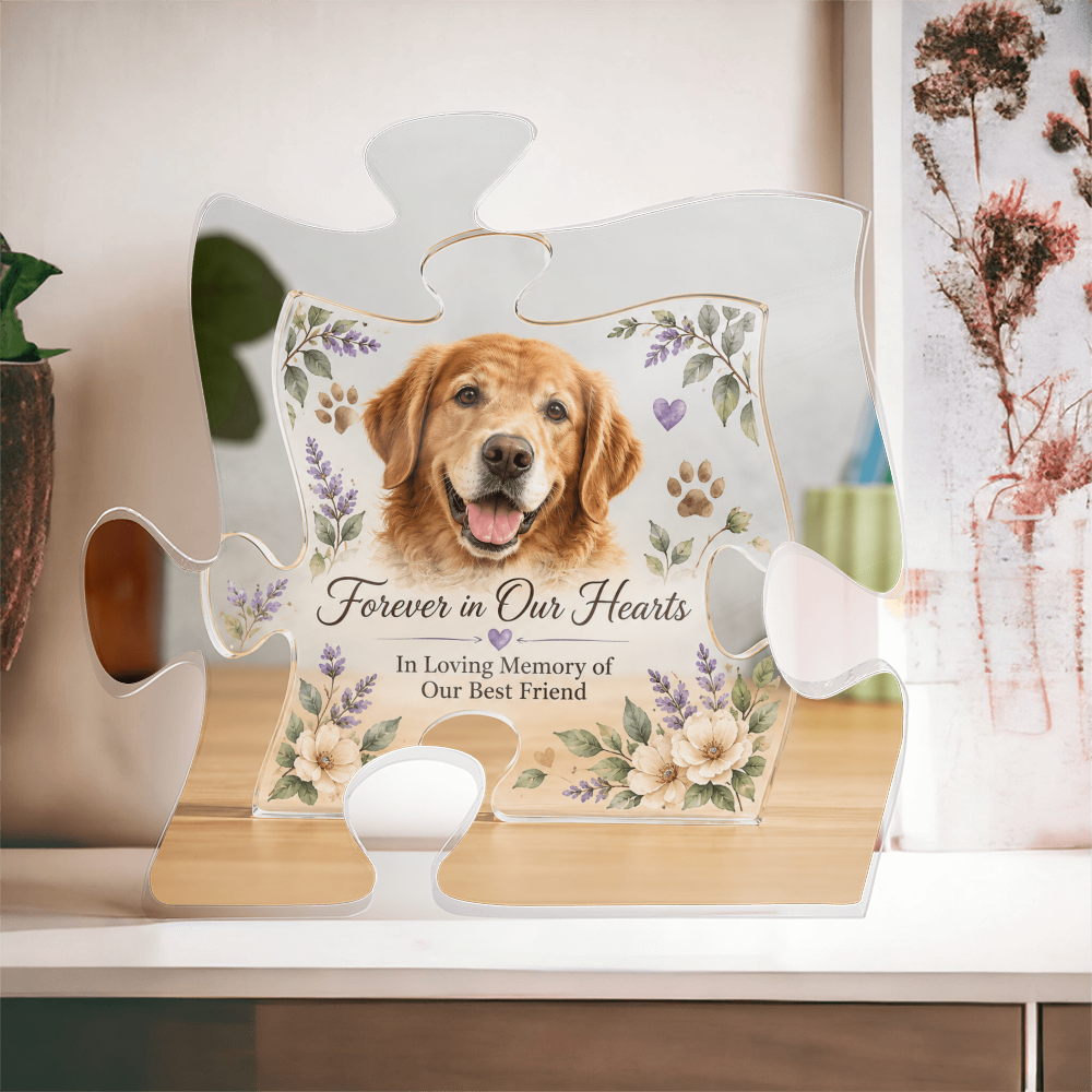 Dog Memorial Jigsaw Puzzle-Shaped Ornament – Personalised Pet Loss Keepsake