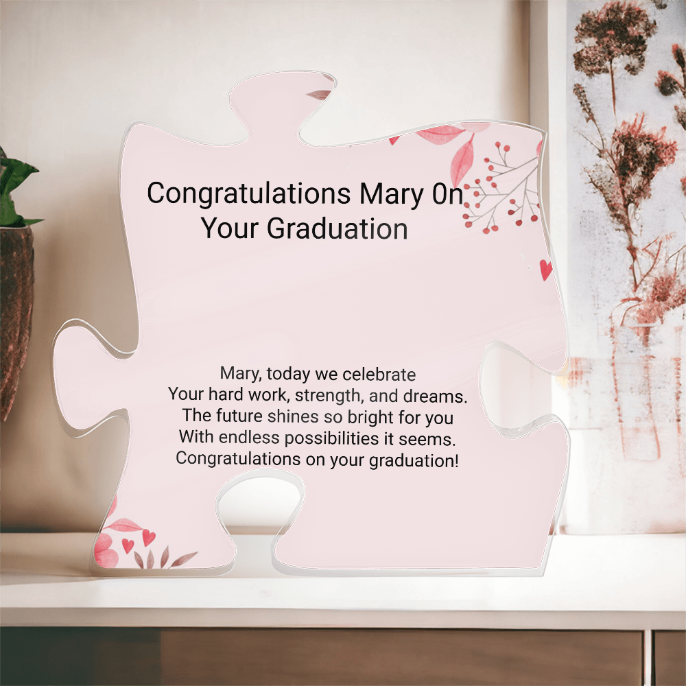 Personalized Graduation Acrylic Puzzle Plaque – Unique Class of 2026 Gift