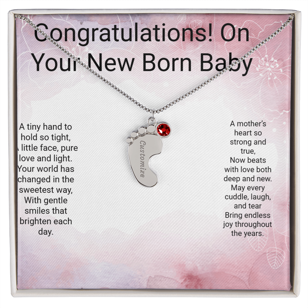 Personalised Newborn Baby Necklace with Birthstone – A Precious Keepsake