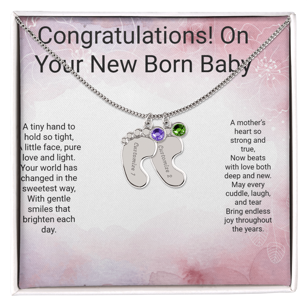 Personalised Newborn Baby Necklace with Birthstone – A Precious Keepsake