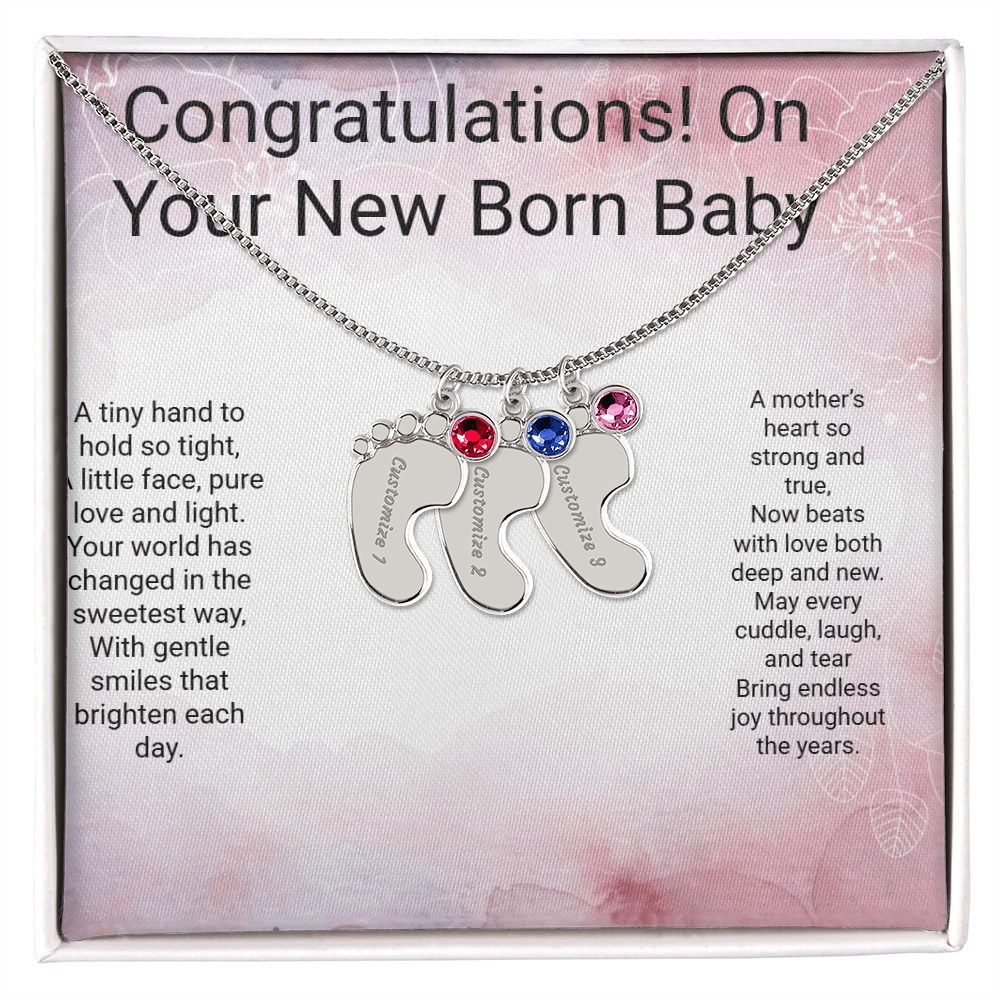 Personalised Newborn Baby Necklace with Birthstone – A Precious Keepsake