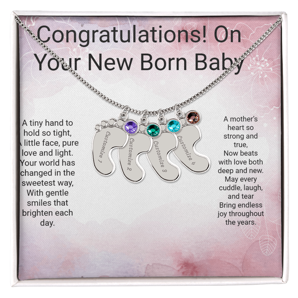 Personalised Newborn Baby Necklace with Birthstone – A Precious Keepsake