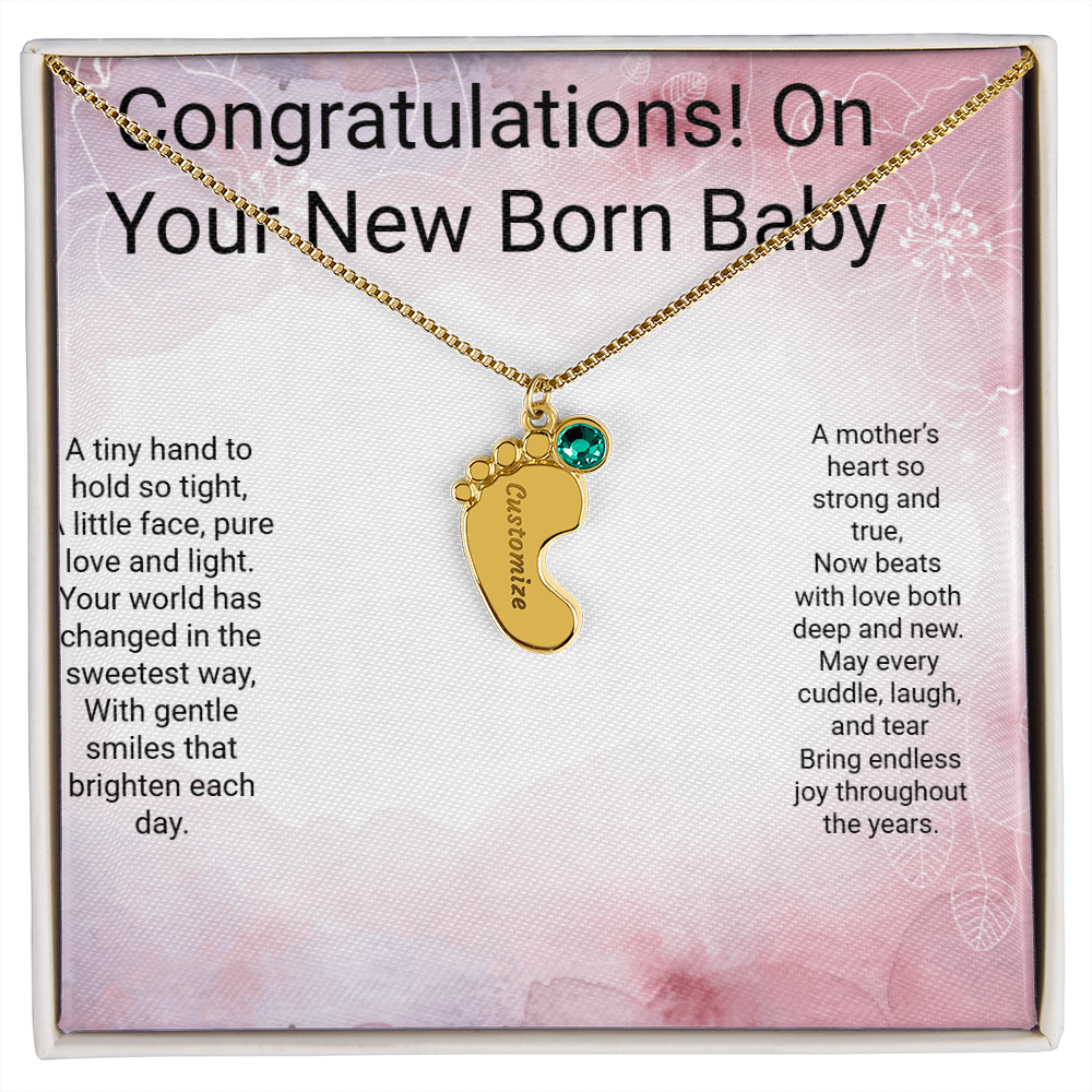 Personalised Newborn Baby Necklace with Birthstone – A Precious Keepsake