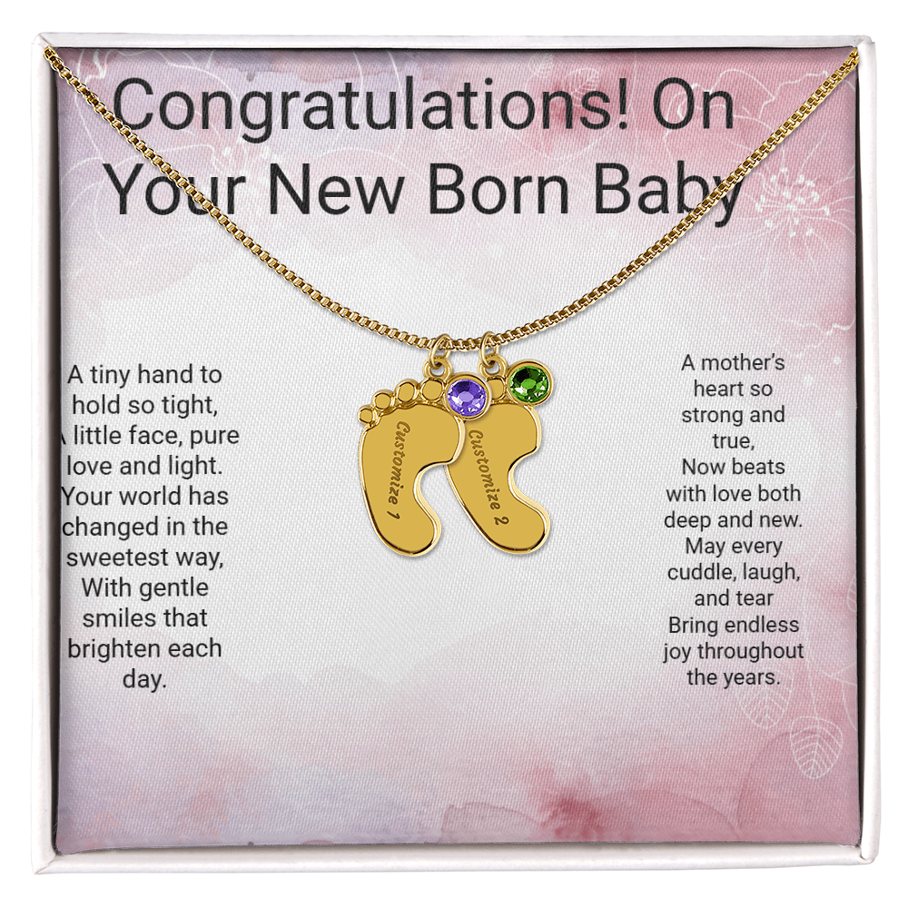 Personalised Newborn Baby Necklace with Birthstone – A Precious Keepsake