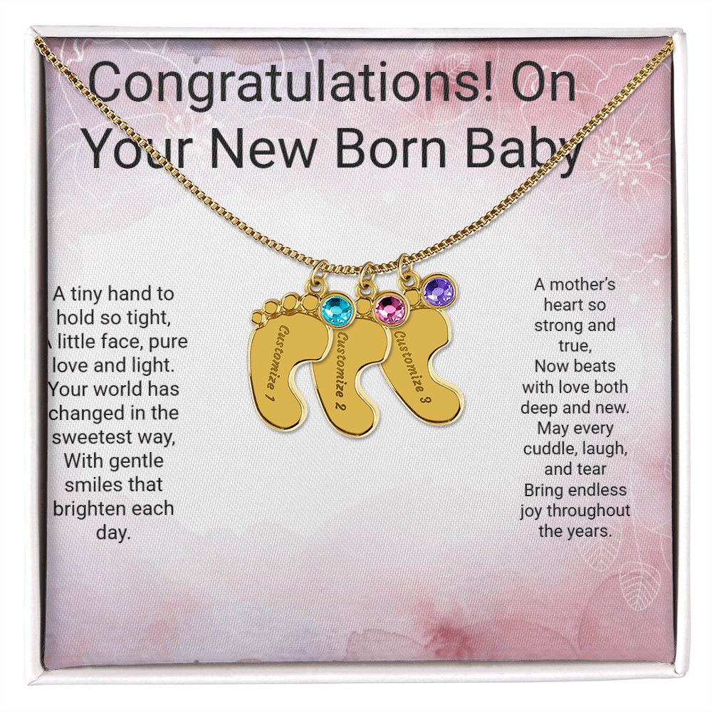 Personalised Newborn Baby Necklace with Birthstone – A Precious Keepsake