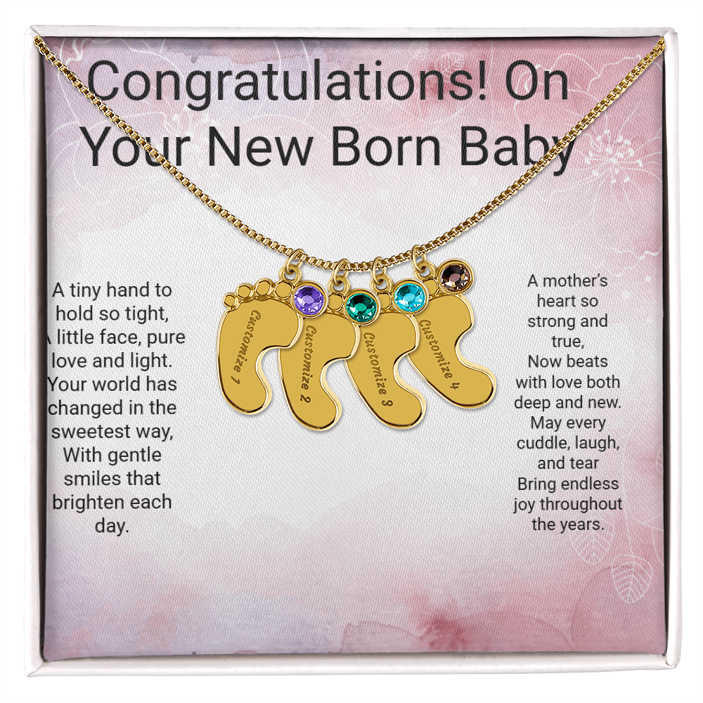 Personalised Newborn Baby Necklace with Birthstone – A Precious Keepsake