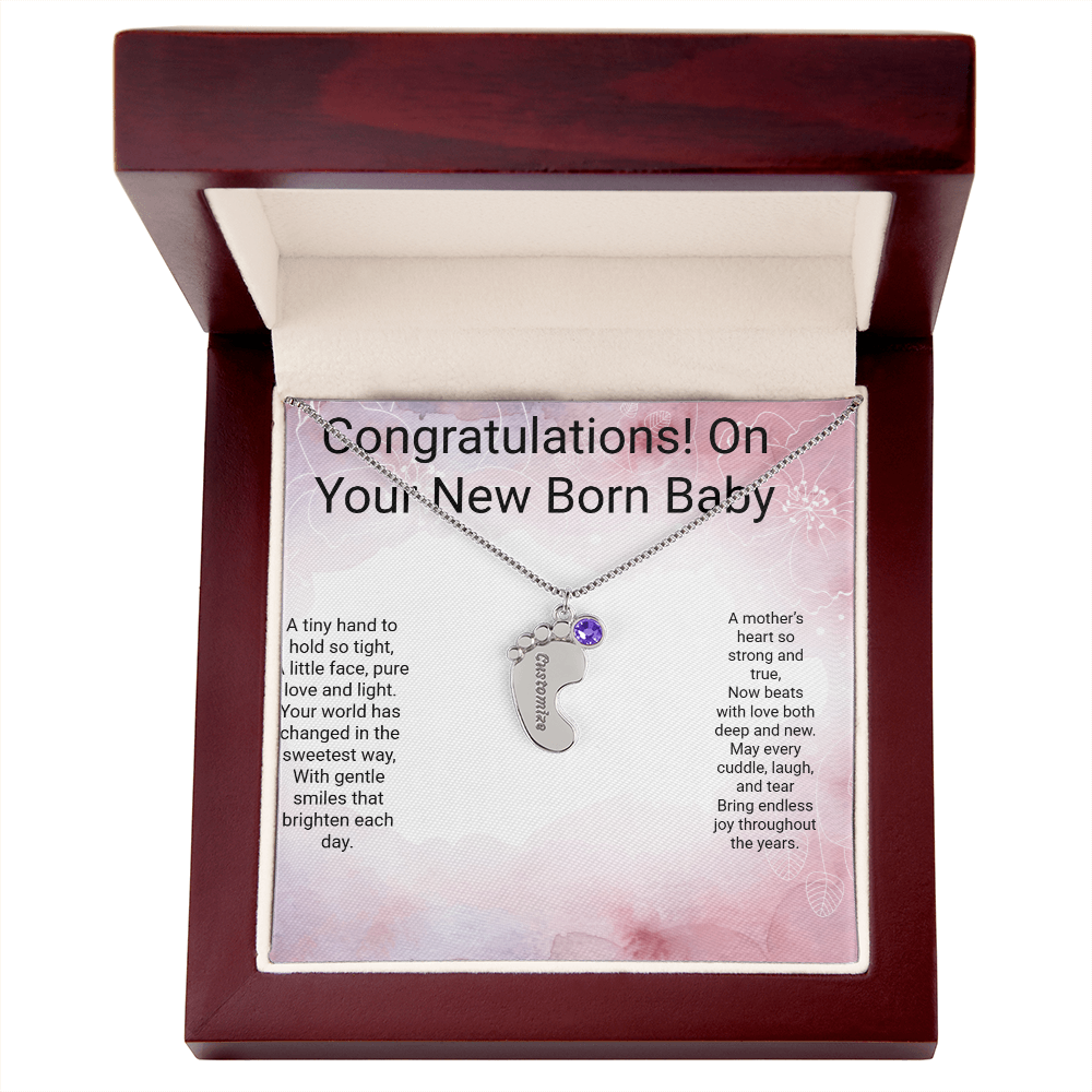 Personalised Newborn Baby Necklace with Birthstone – A Precious Keepsake