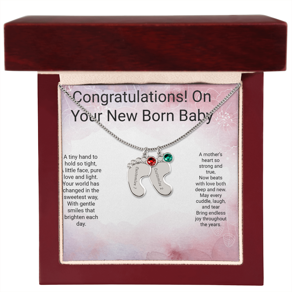 Personalised Newborn Baby Necklace with Birthstone – A Precious Keepsake