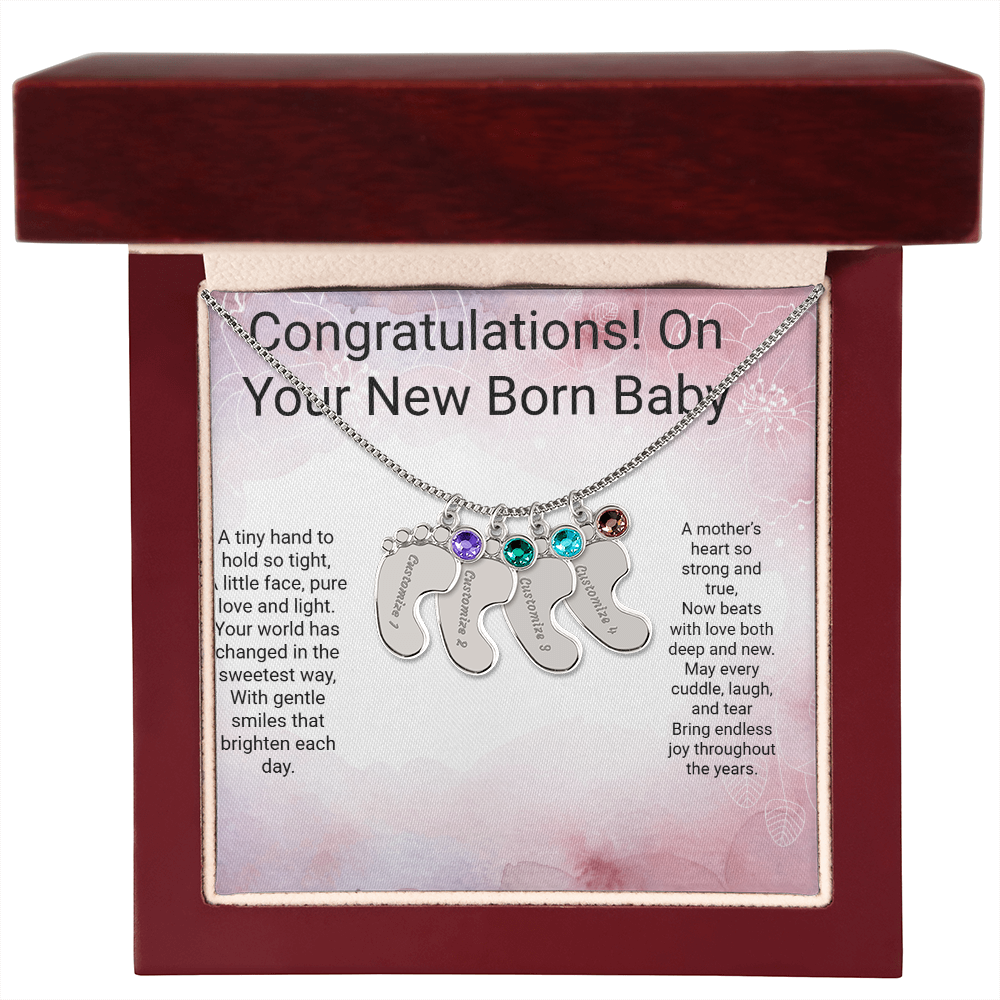 Personalised Newborn Baby Necklace with Birthstone – A Precious Keepsake