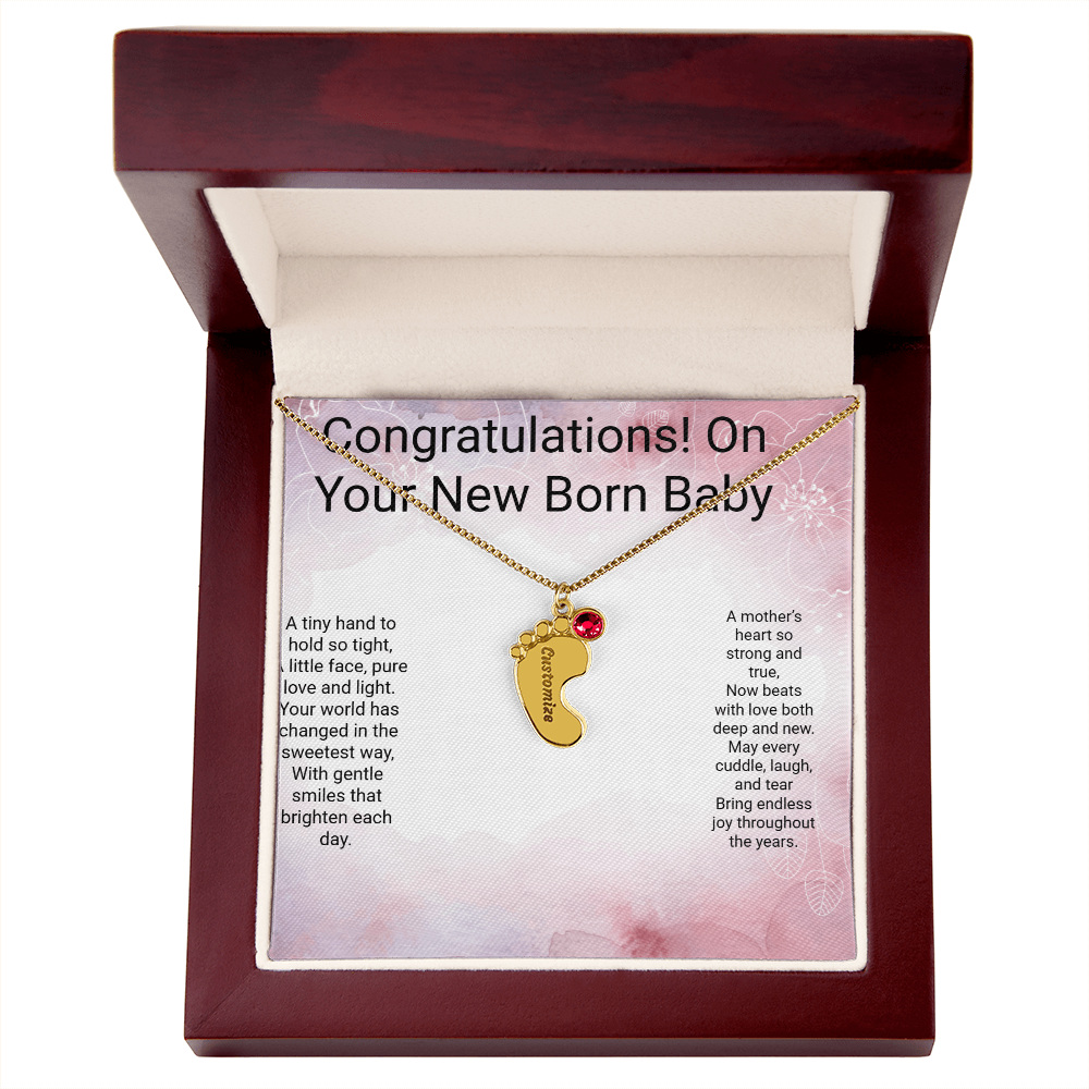 Personalised Newborn Baby Necklace with Birthstone – A Precious Keepsake