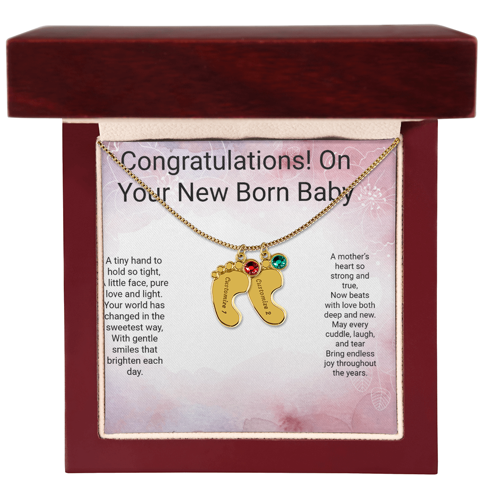 Personalised Newborn Baby Necklace with Birthstone – A Precious Keepsake