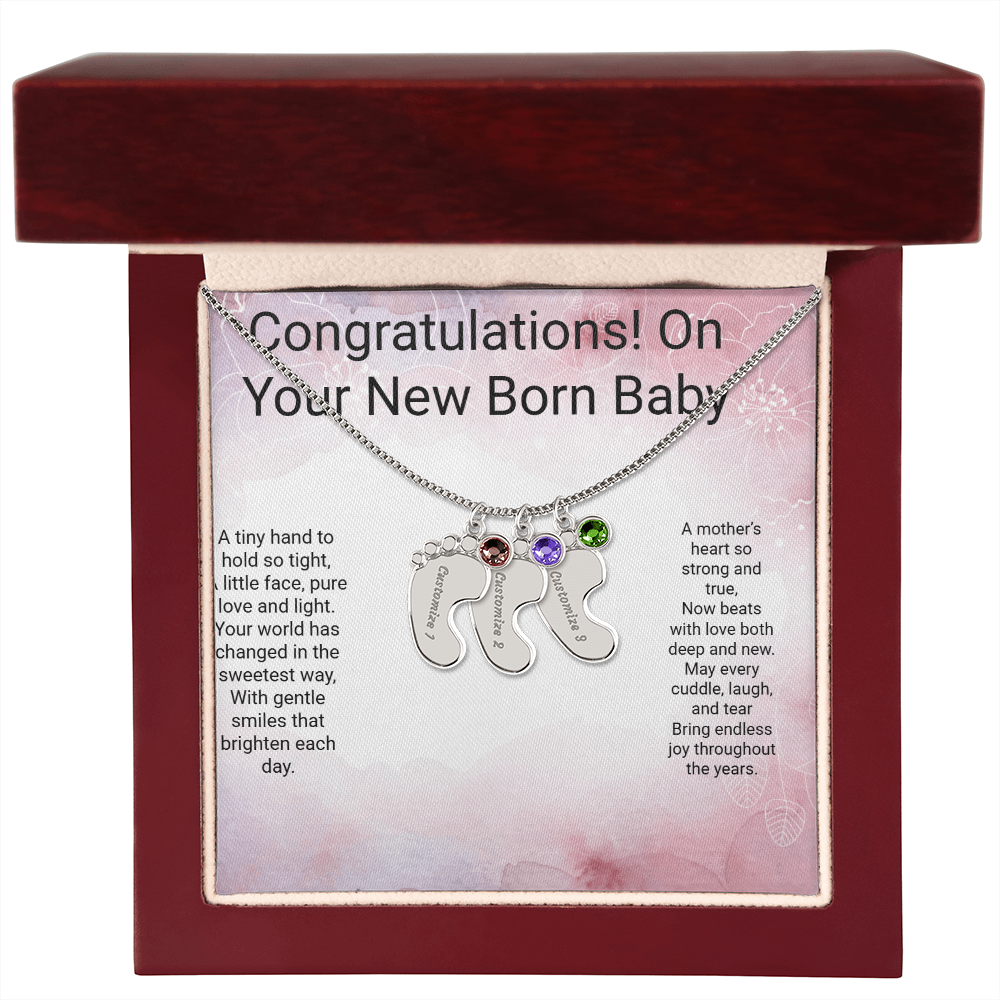 Personalised Newborn Baby Necklace with Birthstone – A Precious Keepsake