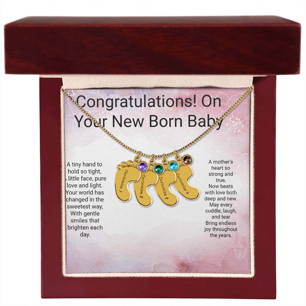Personalised Newborn Baby Necklace with Birthstone – A Precious Keepsake