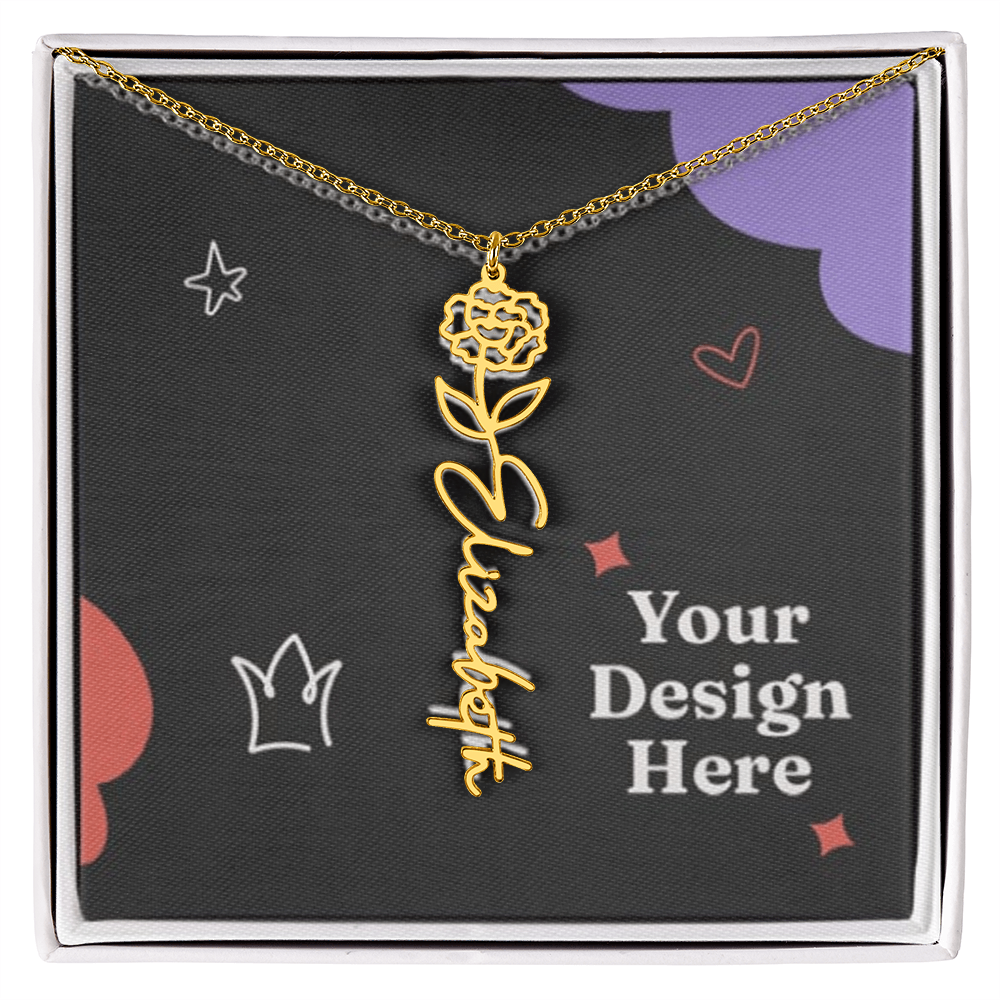 Custom Flower Name Necklace for Ladies – Unique Floral Jewelry Design