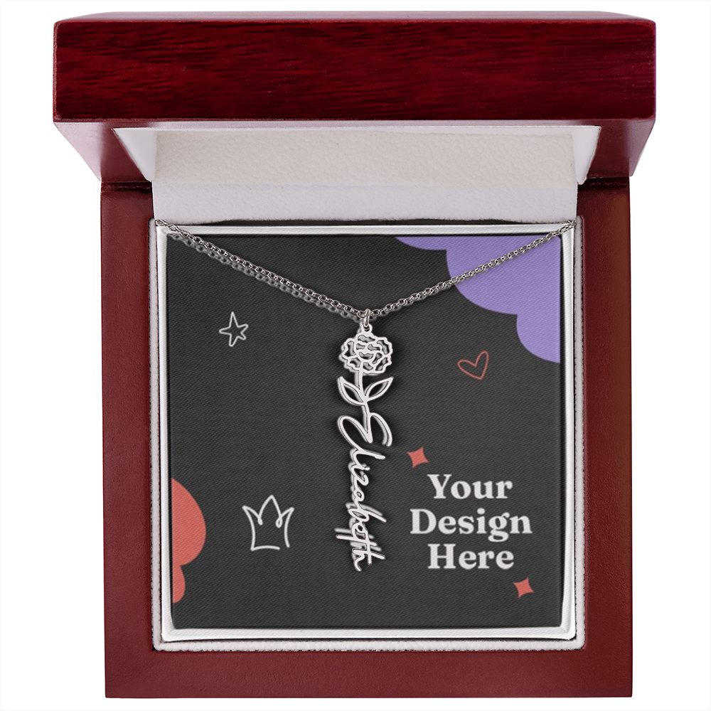 Custom Flower Name Necklace for Ladies – Unique Floral Jewelry Design