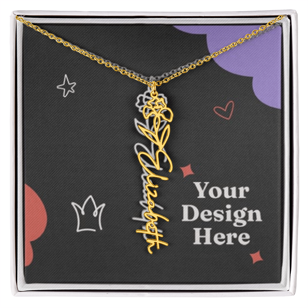 Custom Flower Name Necklace for Ladies – Unique Floral Jewelry Design