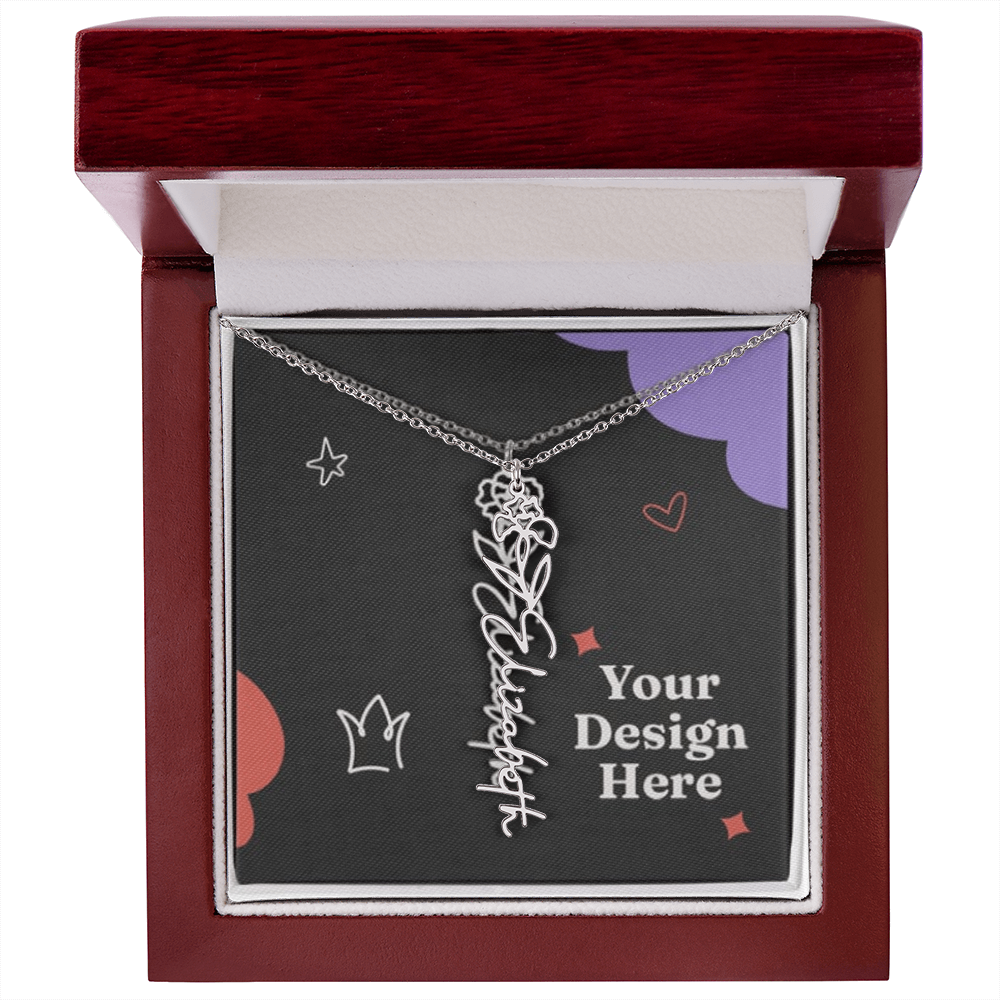 Custom Flower Name Necklace for Ladies – Unique Floral Jewelry Design