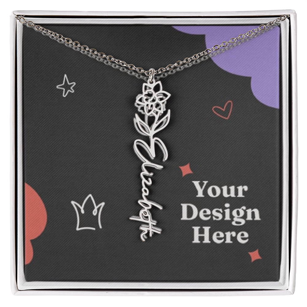 Custom Flower Name Necklace for Ladies – Unique Floral Jewelry Design