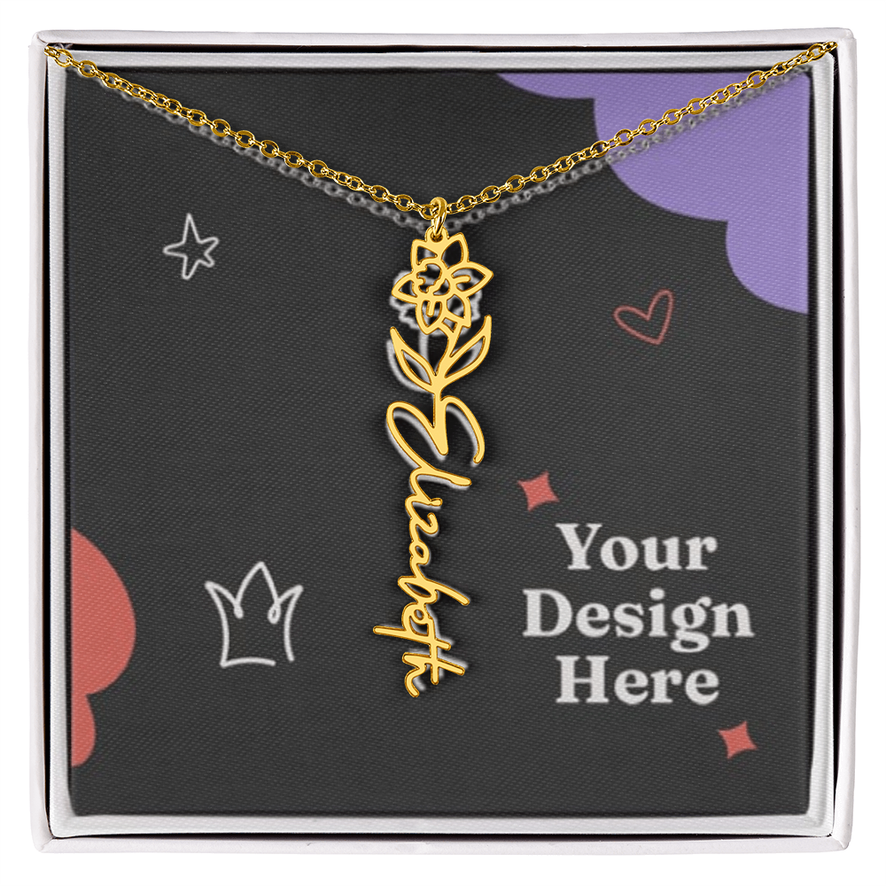 Custom Flower Name Necklace for Ladies – Unique Floral Jewelry Design