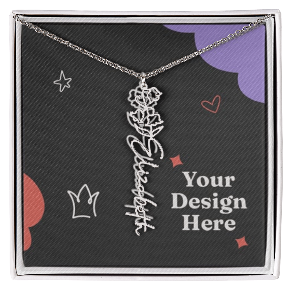 Custom Flower Name Necklace for Ladies – Unique Floral Jewelry Design