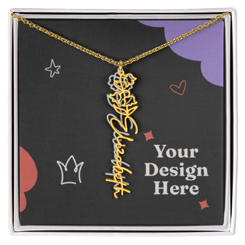 Custom Flower Name Necklace for Ladies – Unique Floral Jewelry Design