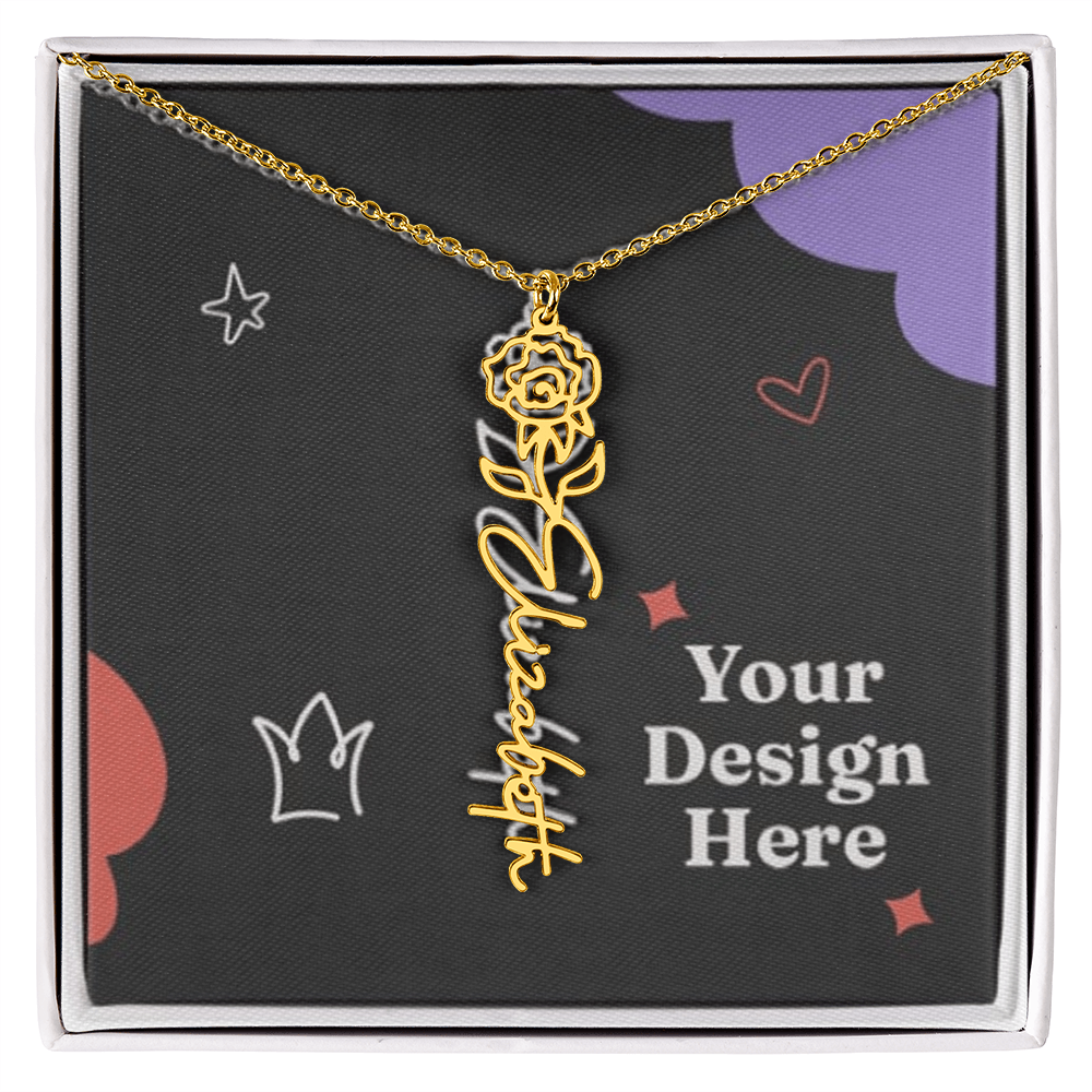 Custom Flower Name Necklace for Ladies – Unique Floral Jewelry Design