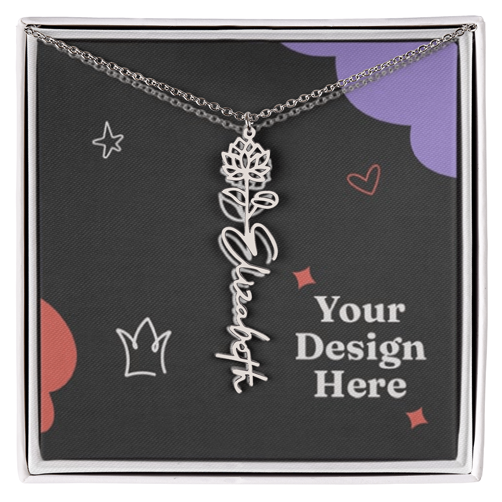 Custom Flower Name Necklace for Ladies – Unique Floral Jewelry Design