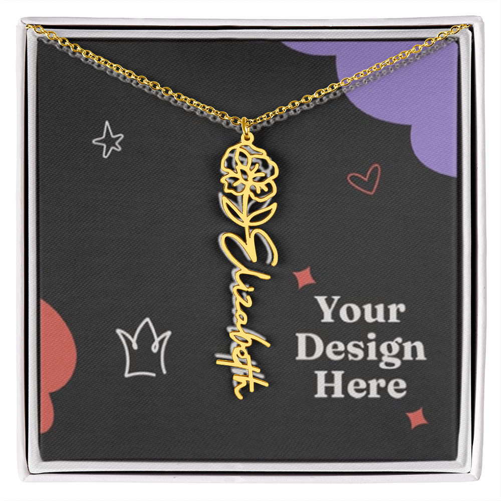 Custom Flower Name Necklace for Ladies – Unique Floral Jewelry Design