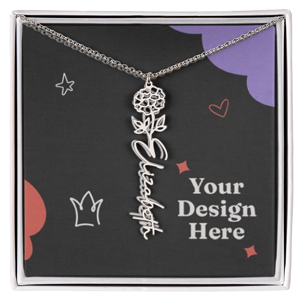 Custom Flower Name Necklace for Ladies – Unique Floral Jewelry Design