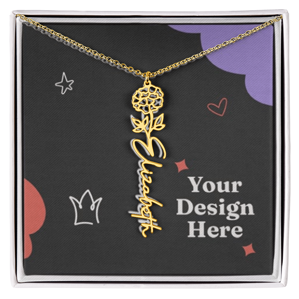 Custom Flower Name Necklace for Ladies – Unique Floral Jewelry Design