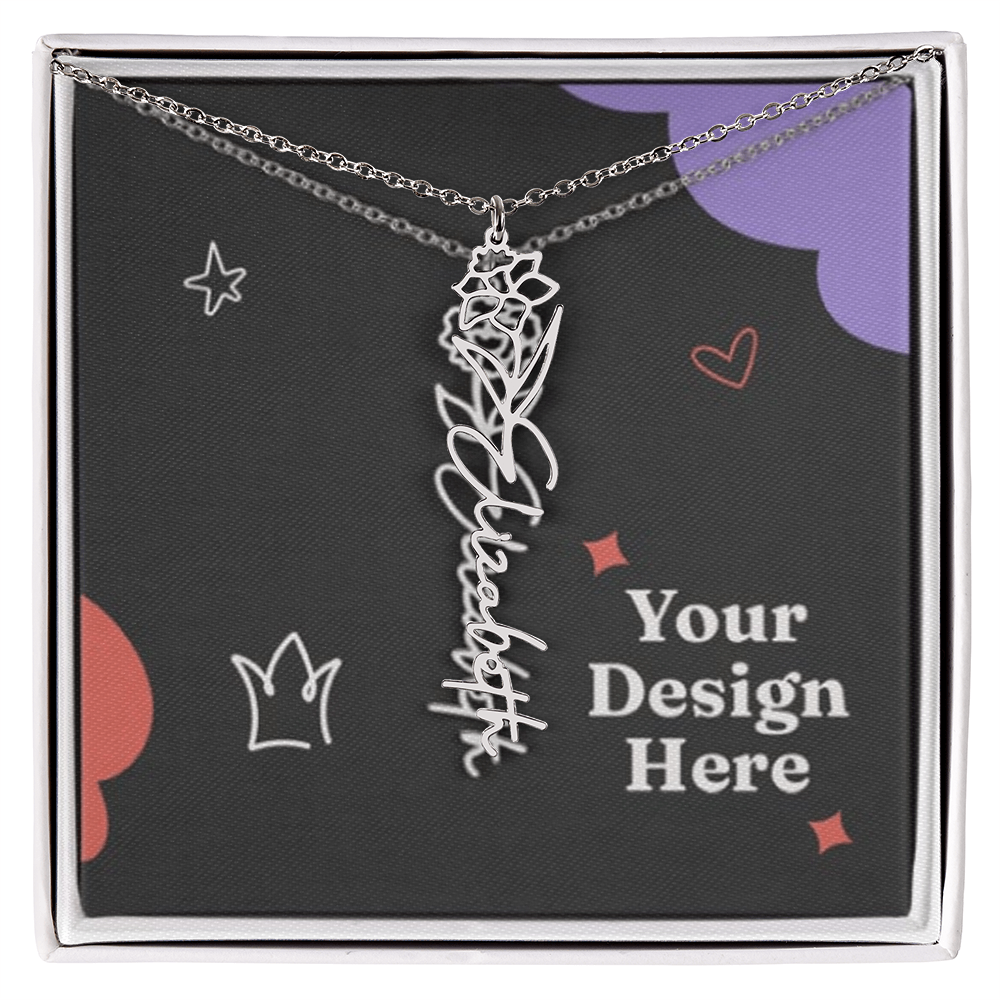 Custom Flower Name Necklace for Ladies – Unique Floral Jewelry Design
