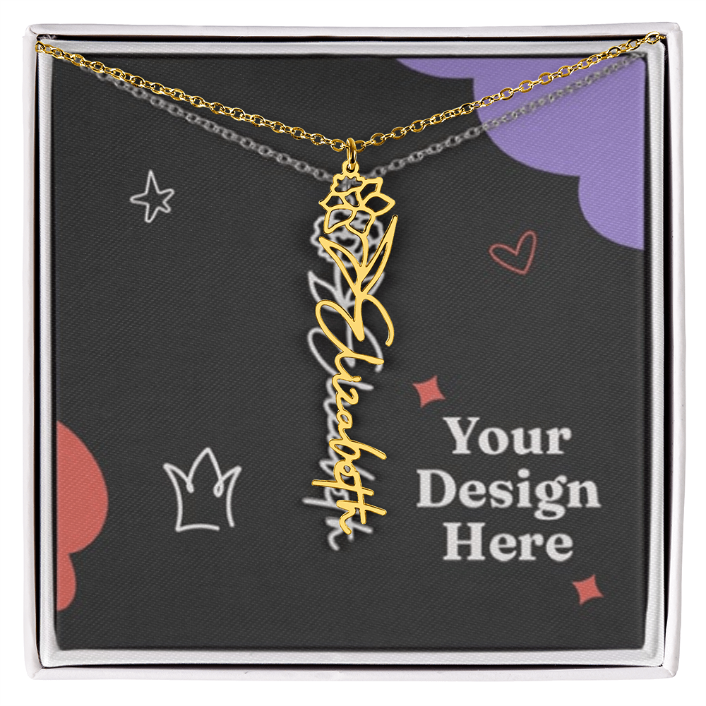 Custom Flower Name Necklace for Ladies – Unique Floral Jewelry Design