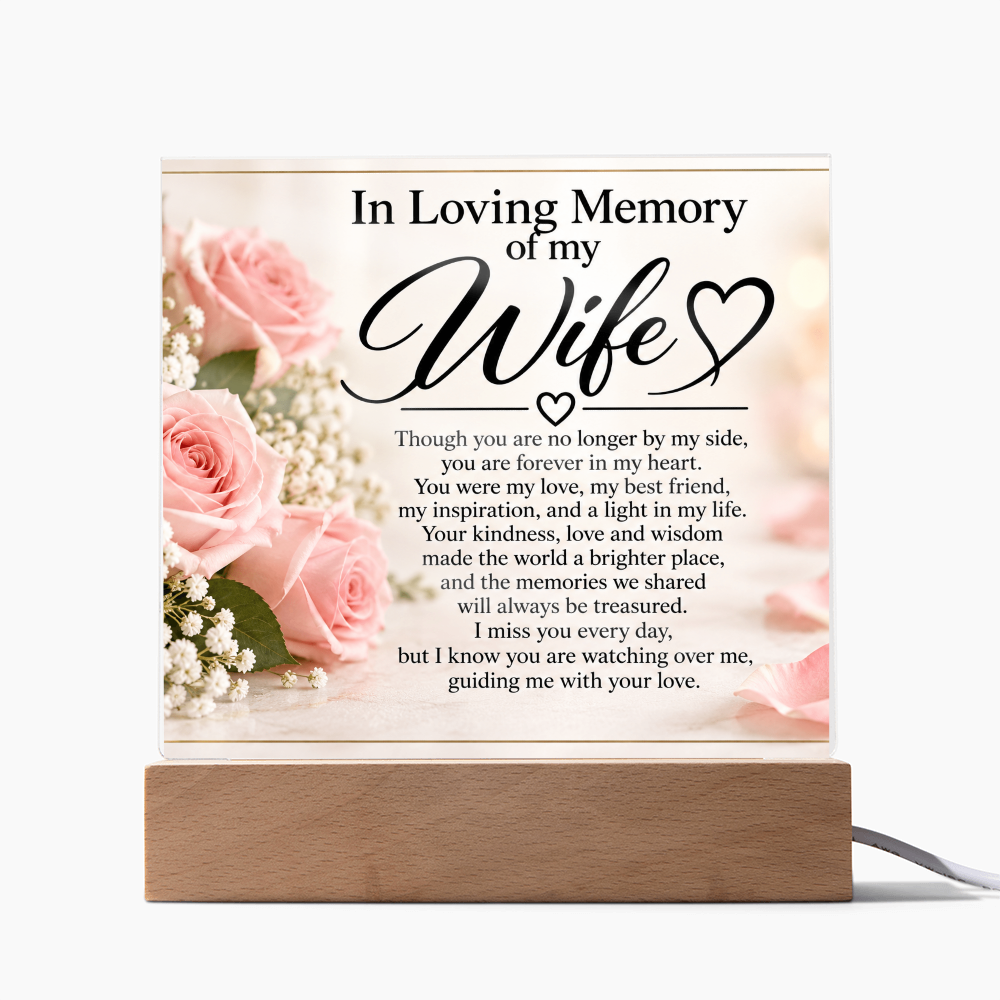 Wife Memorial Acrylic Plaque – In Loving Memory Tribute