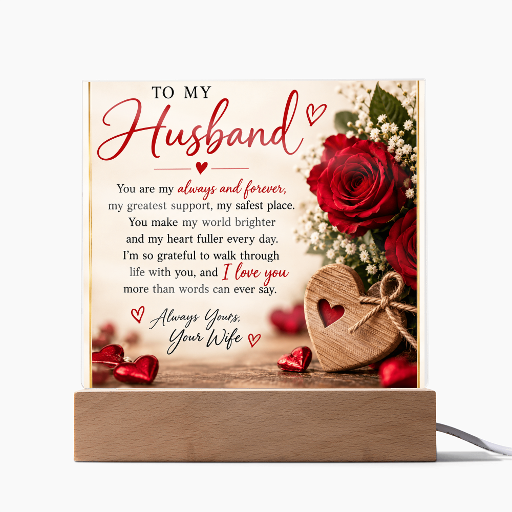 Personalised Acrylic Plaque for Husband – Romantic Gift from Wife