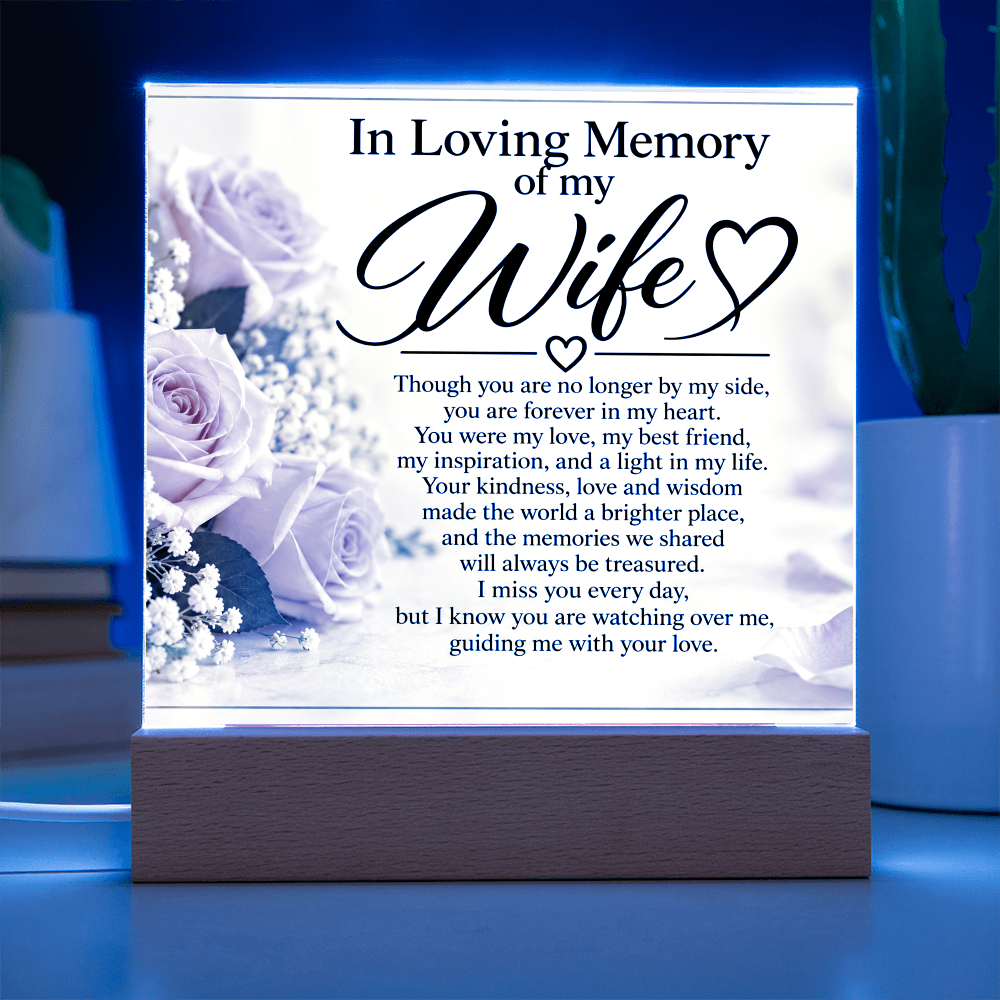 Wife Memorial Acrylic Plaque – In Loving Memory Tribute