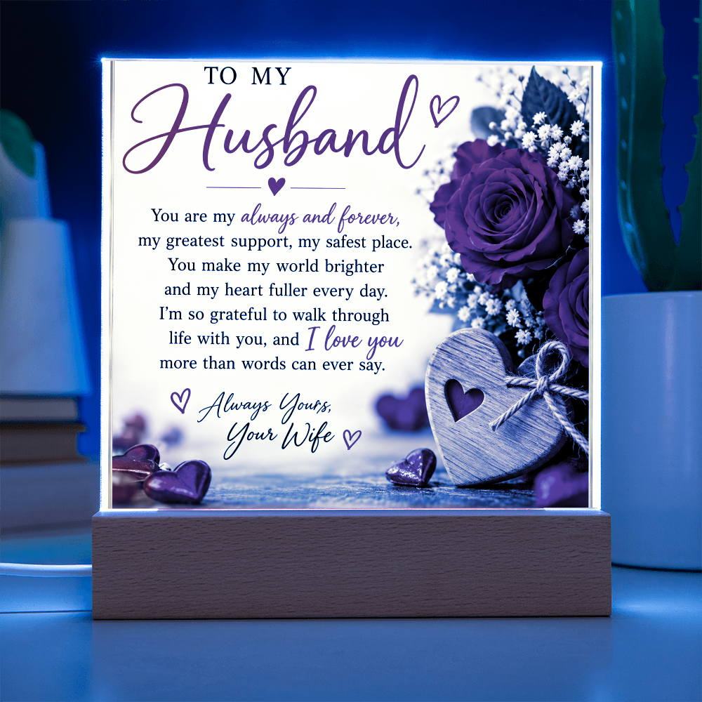 Personalised Acrylic Plaque for Husband – Romantic Gift from Wife