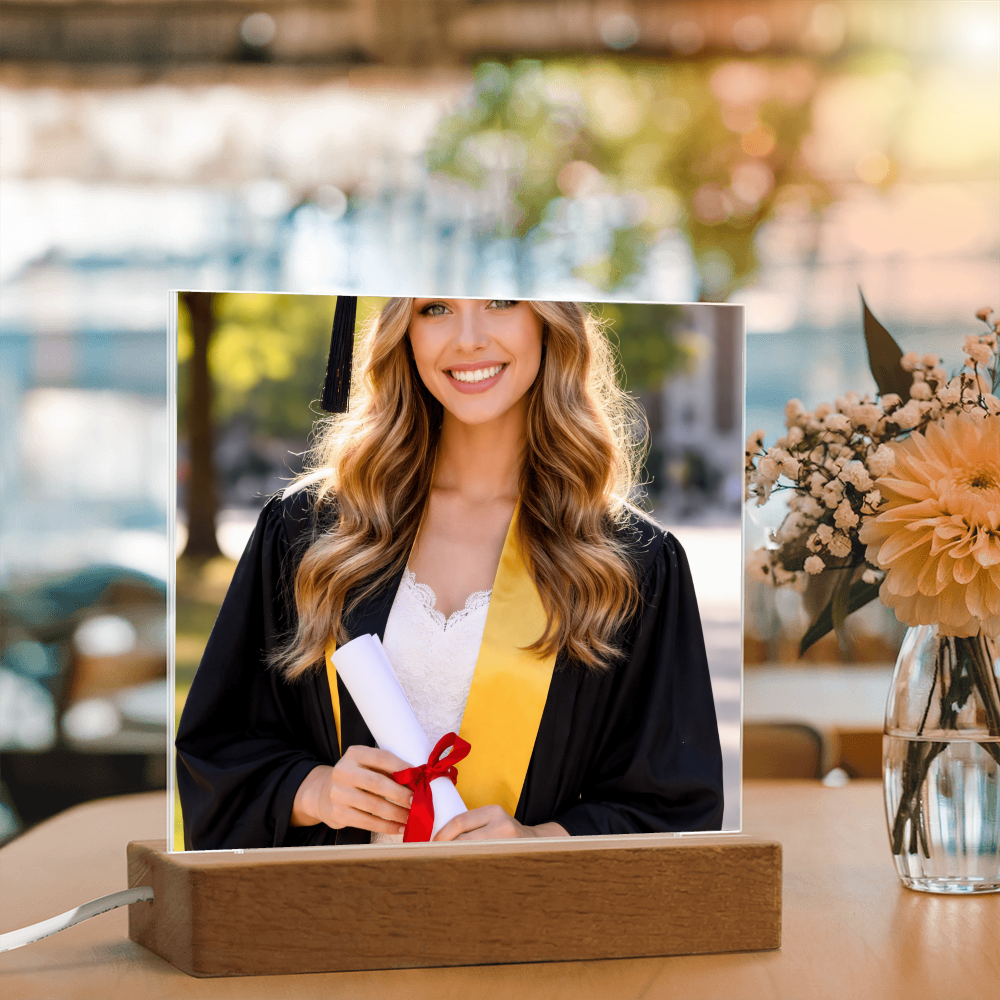 Personalized Graduation LED Acrylic Plaque – Photo Gift for Daughter or Son