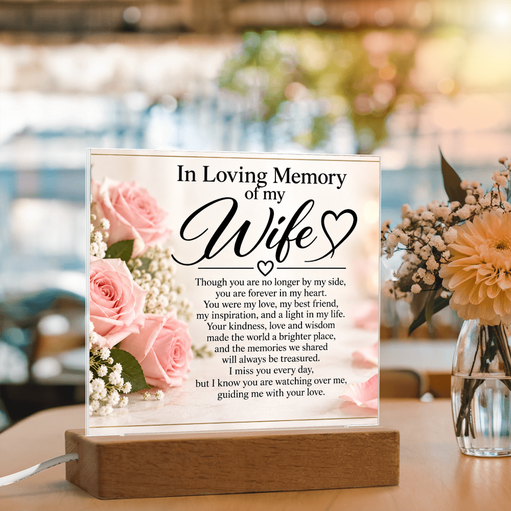 Wife Memorial Acrylic Plaque – In Loving Memory Tribute
