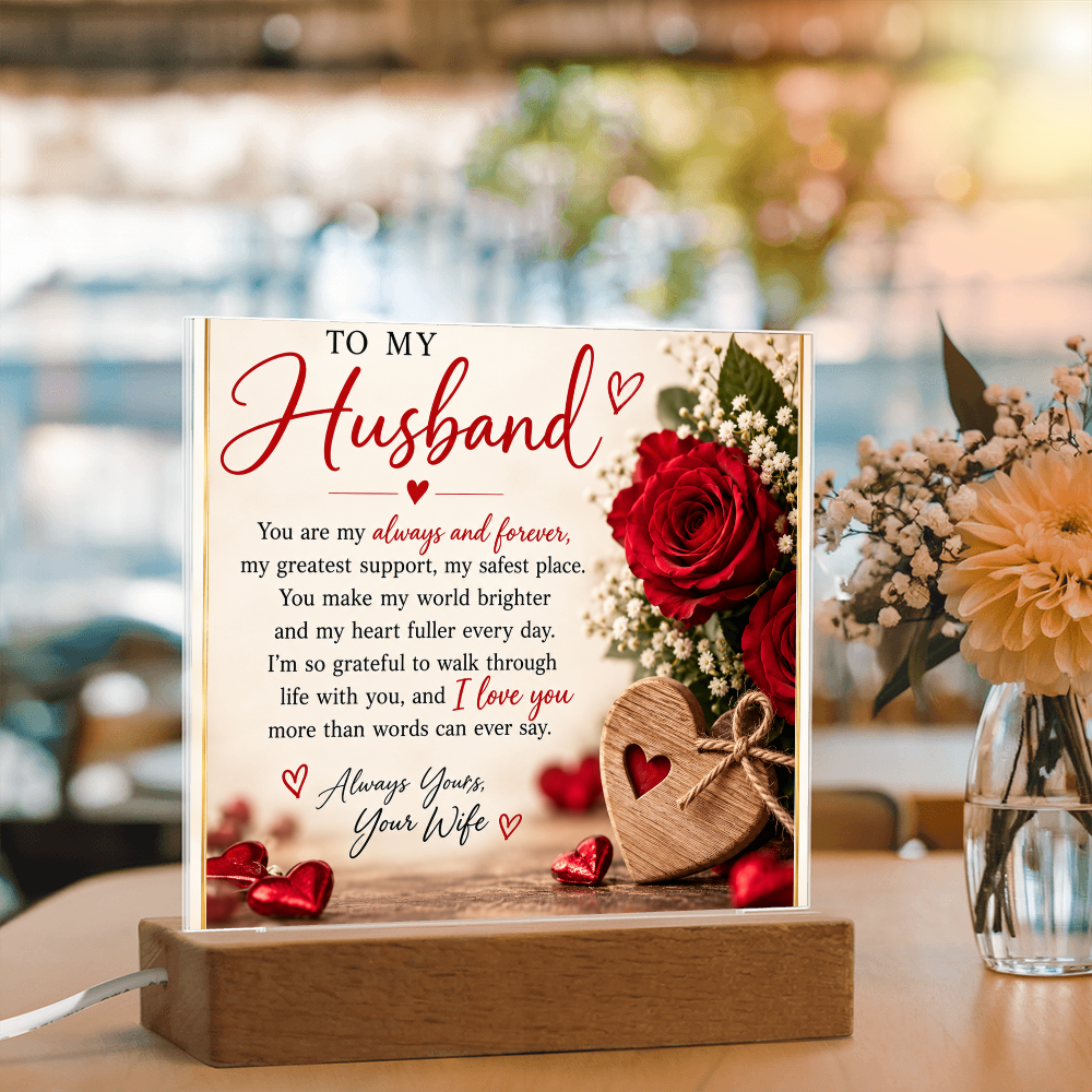 Personalised Acrylic Plaque for Husband – Romantic Gift from Wife